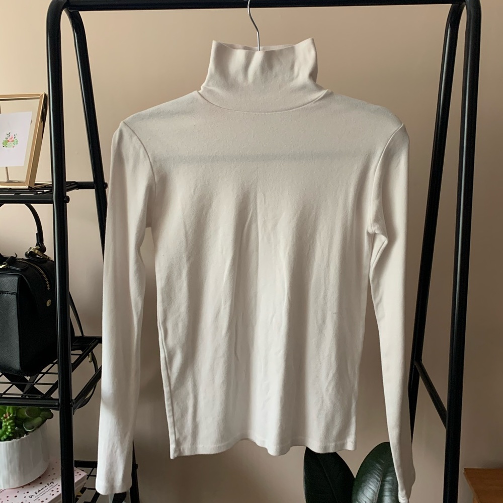 white turtle-neck, size small.